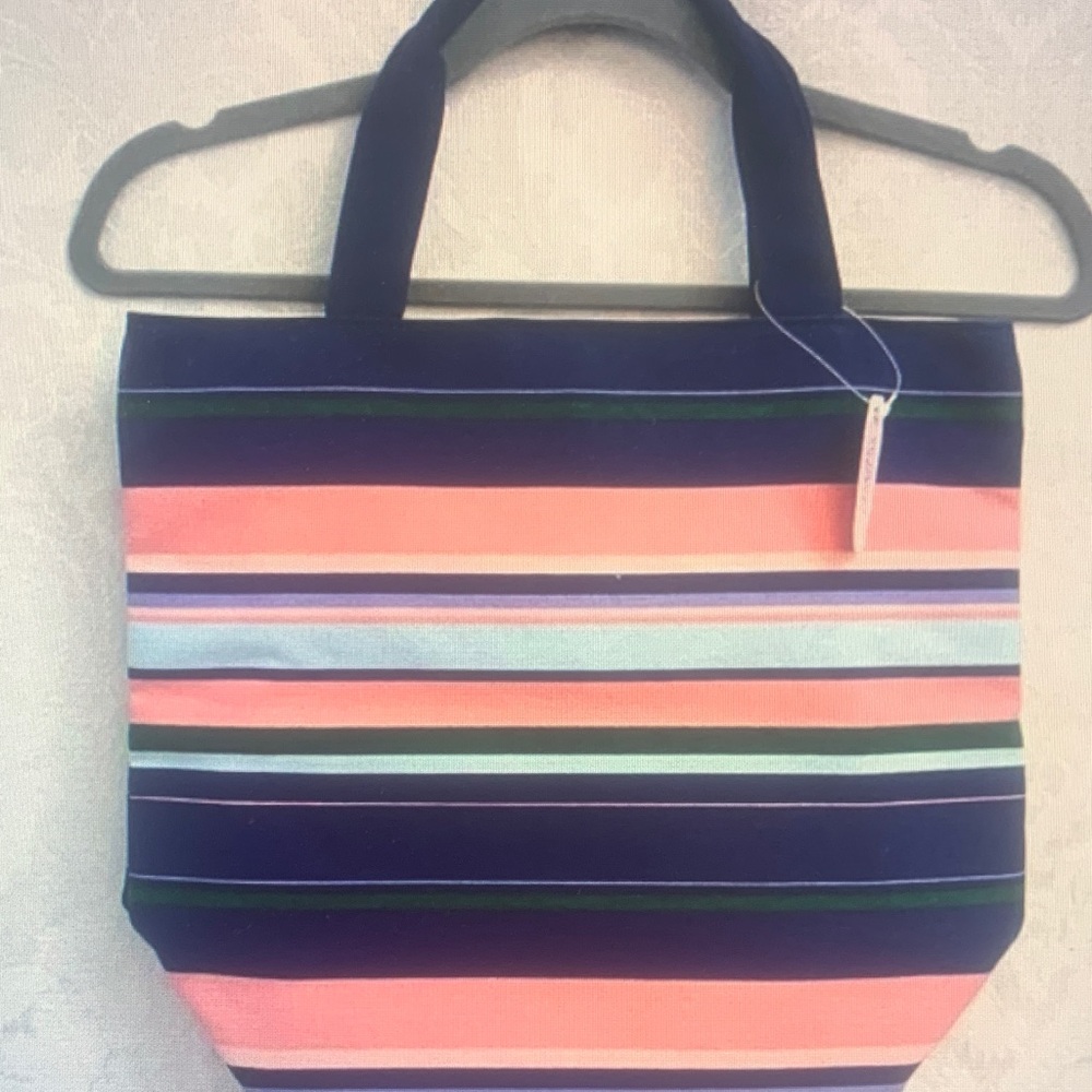 Victoria's Secret Pink and Blue Striped Tote